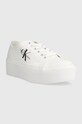 Tenisky Calvin Klein Jeans FLATFORM+ CUPSOLE LOW TXT YW0YW01033 bílá SS24