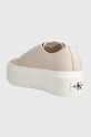 Încălțăminte Calvin Klein Jeans tenisi FLATFORM+ CUPSOLE LOW TXT YW0YW01033 bej