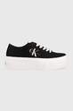 Calvin Klein Jeans sportcipő FLATFORM+ CUPSOLE LOW TXT Planet friendly fekete YW0YW01033