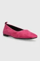 Balerinke od brušene kože Vagabond Shoemakers DELIA roza