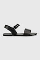 Vagabond Shoemakers sandały skórzane TIA 2.0 płaski czarny 5531.101.20