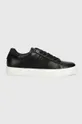 nero Calvin Klein sneakers in pelle CLEAN CUPSOLE LACE UP - HE Donna