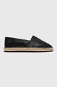 Calvin Klein espadrilles ESPADRILLE - HF MONO szintetikus bőr fekete HW0HW01456