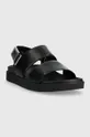 Kožne sandale Calvin Klein ADJ SANDAL W/HW crna