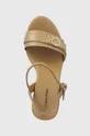 béžová Kožené sandále Calvin Klein WEDGE 70HH W/HW