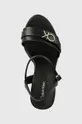 μαύρο Δερμάτινα σανδάλια Calvin Klein WEDGE 70HH W/HW