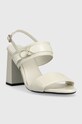 Calvin Klein sandały skórzane BLOCK HL SANDAL 85HH W/HW HW0HW01486 beżowy SS23