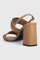 Boty Kožené sandály Calvin Klein BLOCK HL SANDAL 85HH W/HW HW0HW01486 béžová