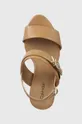 béžová Kožené sandále Calvin Klein BLOCK HL SANDAL 85HH W/HW