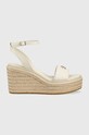 Calvin Klein sandały WEDGE 50HH W/HW - JQ tekstylny beżowy HW0HW01490