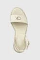 beżowy Calvin Klein sandały WEDGE 50HH W/HW - JQ