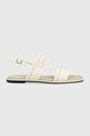 Calvin Klein sandały SQUARED SANDAL HE płaski beżowy HW0HW01496