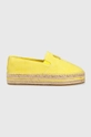 żółty Tommy Hilfiger espadryle zamszowe TH SUEDE FLATFORM ESPADRILLE Damski