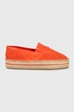 oranžna Espadrile iz semiša Tommy Hilfiger TH SUEDE FLATFORM ESPADRILLE Ženski