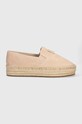 Замшеві еспадрилі Tommy Hilfiger TH SUEDE FLATFORM ESPADRILLE платформа бежевий FW0FW07069