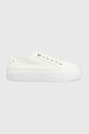 Sneakers boty Tommy Hilfiger PLATFORM VULCANIZED SNEAKER Planet friendly bílá FW0FW07156