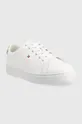 Δερμάτινα αθλητικά παπούτσια Tommy Hilfiger ESSENTIAL COURT SNEAKER λευκό