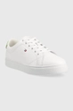 Δερμάτινα αθλητικά παπούτσια Tommy Hilfiger ESSENTIAL COURT SNEAKER λευκό