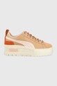 Puma sneakersy skórzane Mayze Wedge Wild Women Wns skóra zamszowa brązowy 389868