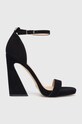 Guess sandale din piele intoarsa Morra gros negru FL5MRR.SUE03.BLACK