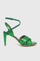Red Valentino sandały tekstylny zielony 2Q2S0H80JPE.UUP