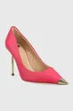 Шкіряні туфлі Elisabetta Franchi рожевий