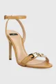 Kožená sandále Elisabetta Franchi hnedá