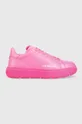 ροζ Δερμάτινα αθλητικά παπούτσια Love Moschino Sneakerd Bold 40 Γυναικεία