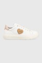 Kožené sneakers boty Love Moschino Sneakerd Bold 40 platforma bílá JA15384G1GIA110C