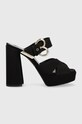 Love Moschino papucs Sabotd Quadra 120 magas fekete JA2809CG1GJL0000
