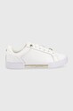 Kožne tenisice Tommy Hilfiger COURT SNEAKER WITH LACE HARDWARE Planet friendly bijela FW0FW06908