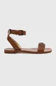 hnedá Kožené sandále Lauren Ralph Lauren 802891394001 Dámsky