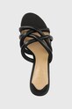 Δερμάτινες παντόφλες Lauren Ralph Lauren 802891403001 μαύρο 802891403001.001