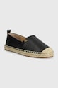 Lauren Ralph Lauren espadrile de piele Cameryn IV 802905304001.001 negru SS25