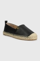 Kožené espadrilky Lauren Ralph Lauren Cameryn IV čierna