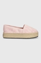 roza Espadrile Tommy Jeans LOGOMANIA ESPADRILLE Ženski