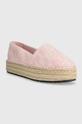 Espadrile Tommy Jeans LOGOMANIA ESPADRILLE roza