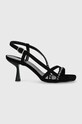 Pinko sandały zamszowe Anais 5-8 cm czarny 100670.A0NZ.Z99