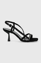 Pinko sandały zamszowe Anais 5-8 cm czarny 100670.A0NZ.Z99