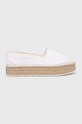 Espadrilky Tommy Jeans FLATFORM ESPADRILLE textilní bílá EN0EN02078