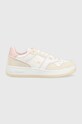 Tenisice Tommy Jeans DECON BASKET LOW CUT imitacija zrnate kože bež EN0EN02084