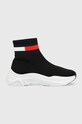 Tommy Jeans sneakersy SOCK BOOT płaska czarny EN0EN02104