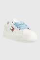 Kožené tenisky Tommy Jeans CITY FLATFORM biela