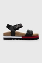 μαύρο Σανδάλια Tommy Jeans FLAG OUTSOLE SANDAL Γυναικεία