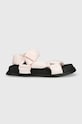 Σανδάλια Tommy Jeans NEW SANDAL WMNS συνθετικό ροζ EN0EN02135