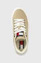Tommy Jeans sportcipő NEW CUPSOLE CNVAS LC bézs EN0EN02171