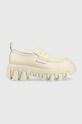 Tommy Jeans mokasyny skórzane CHUNKY LOAFER LTHER platforma beżowy EN0EN02177