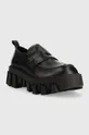 Tommy Jeans mocassini in pelle CHUNKY LOAFER LTHER nero