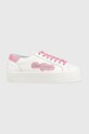 Kožené tenisky Chiara Ferragni Tennis Low platforma bílá CF3121.072