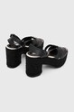 Încălțăminte Pepe Jeans sandale de piele TAFFY PLS90602 negru